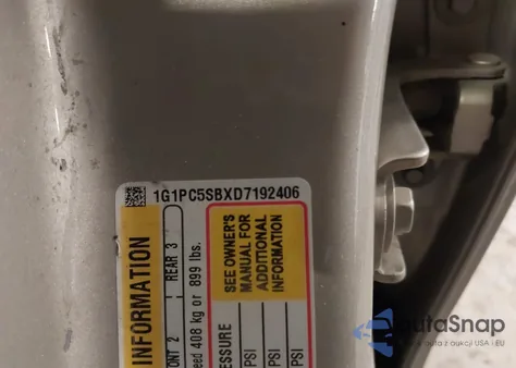 2013 Chevrolet Cruze 1Lt Auto from USA, damaged, VIN 1G1PC5SBXD7192406